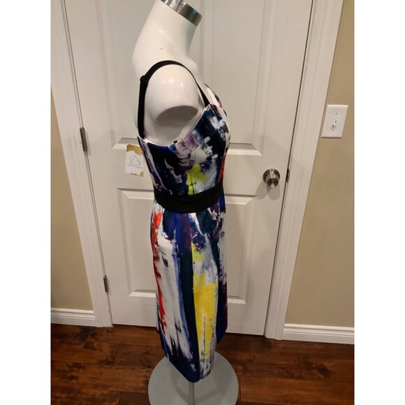Milly Multicolor Splatter Pencil Dress, Size 8 - Picture 4 of 8